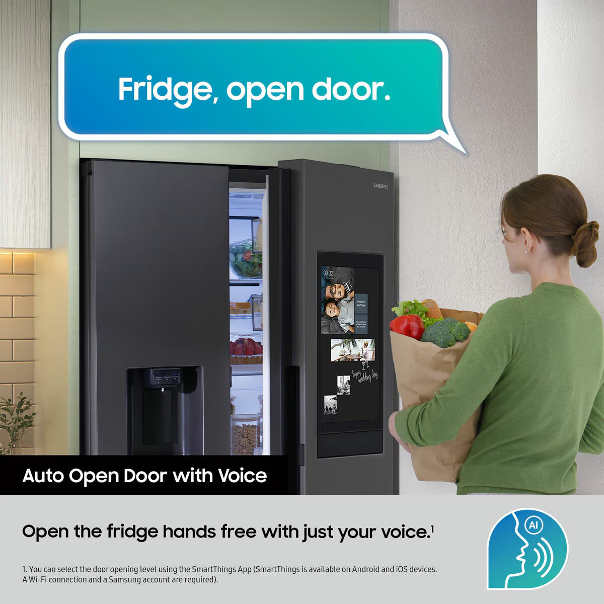 Samsung RS90F66BEFEU, Side by Side Fridge Freezer, E Rated in Black