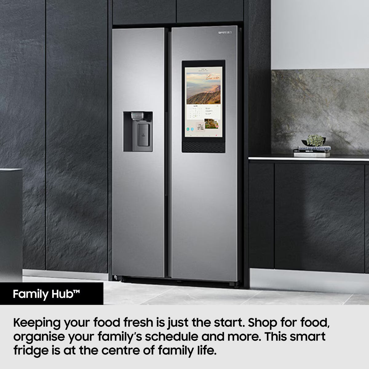 Samsung RS90F66BEFEU, Side by Side Fridge Freezer, E Rated in Black
