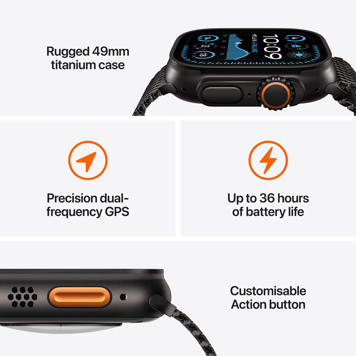Apple Watch Ultra 2 GPS + Cellular, 49Mm Titanium Case with Black Titanium Milanese