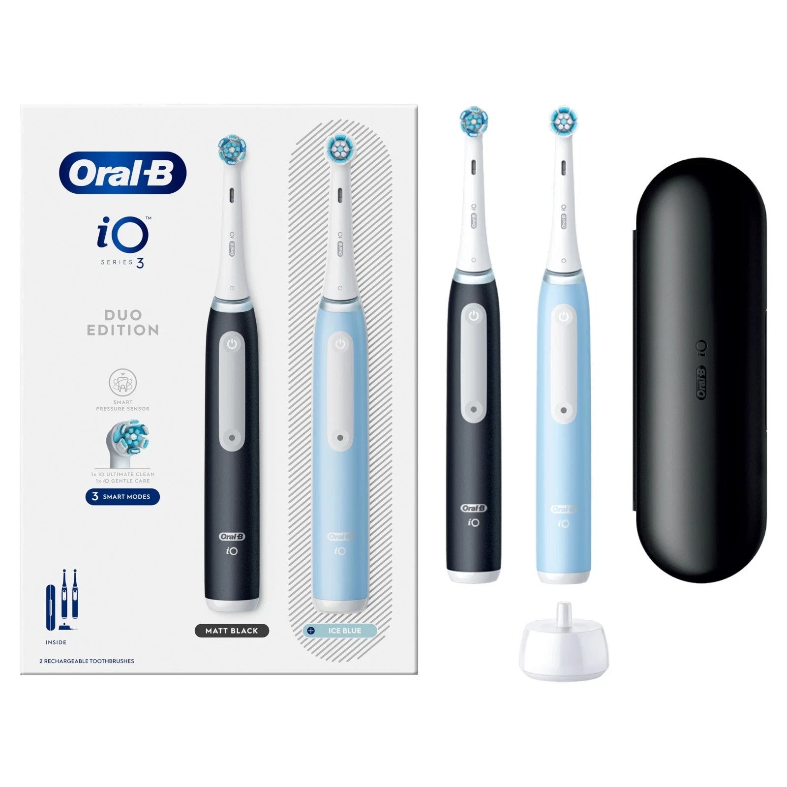 Oral-B iO3 Series Electric Toothbrush Smart Duo Pack Edition Ice Blue Matt Black7