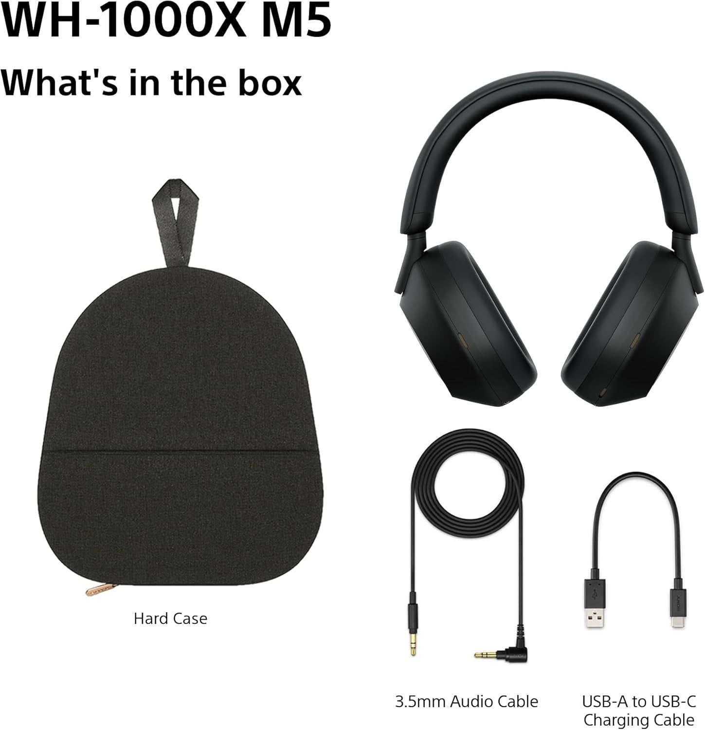 Sony WH-1000XM5 Premium Noise Cancelling Over Ear Headphones Hard Case Black4