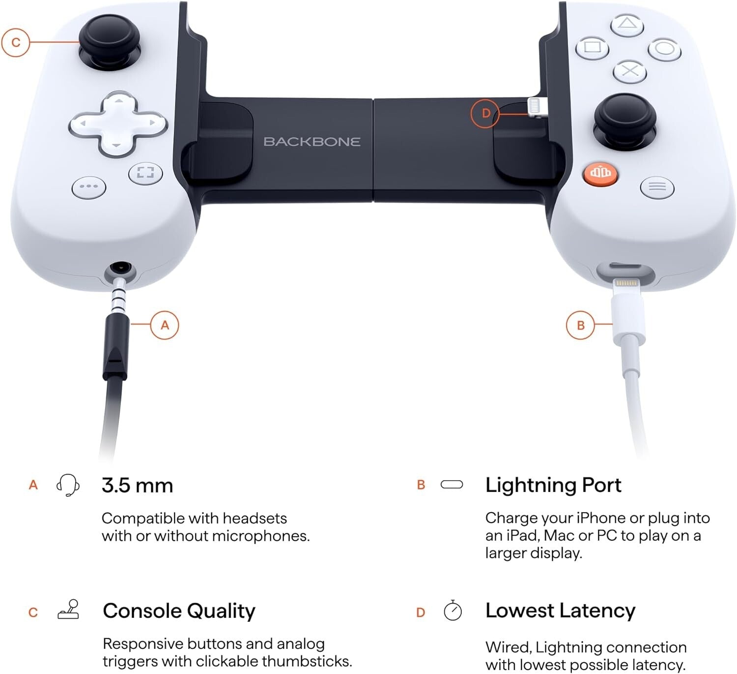 BACKBONE One PlayStation Edition Mobile Gaming Controller for iPhone Lightning5
