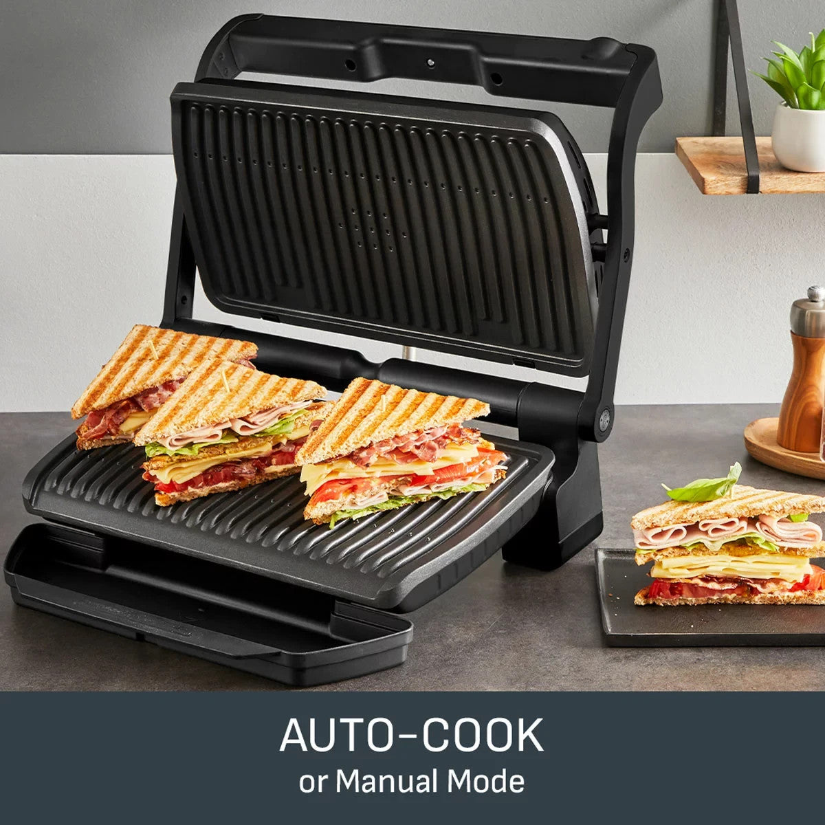 Tefal OptiGrill XL Matt Black GC7278G1 Smart Electric Health Grill Indoor BBQ7