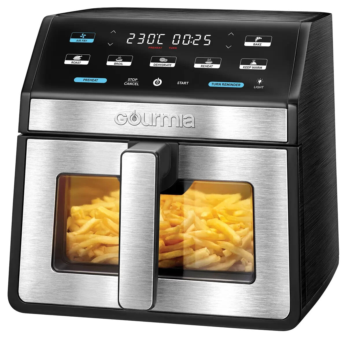 Gourmia Digital Air Fryer 7.6L Z Glass Windows Healthy Frying Cooker GAF8186