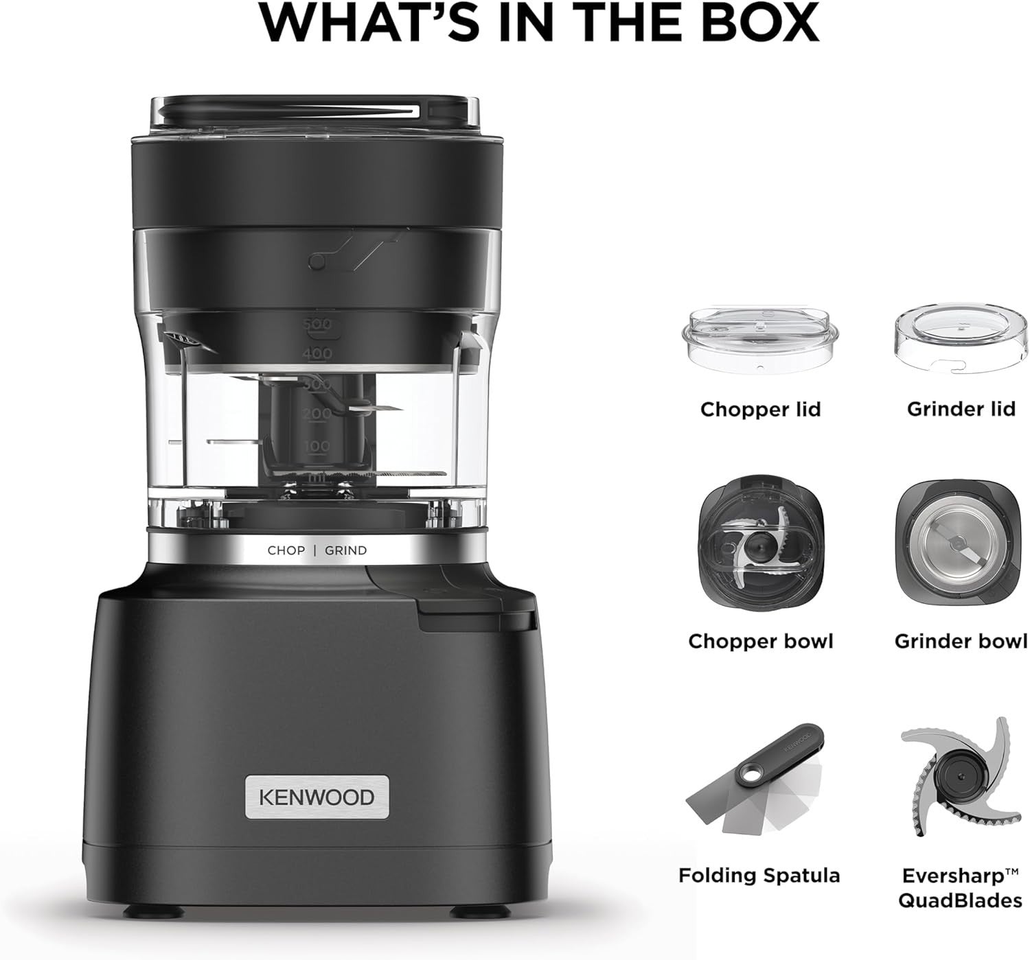 KENWOOD Duo Prep  2-in-1 Chopper & Grinder 800W Black CHP80.00BK1