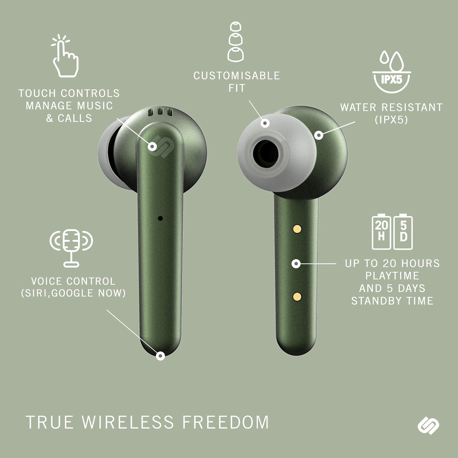 Urbanista Paris True Wireless Noise Cancelling Earphones with Touch Control6