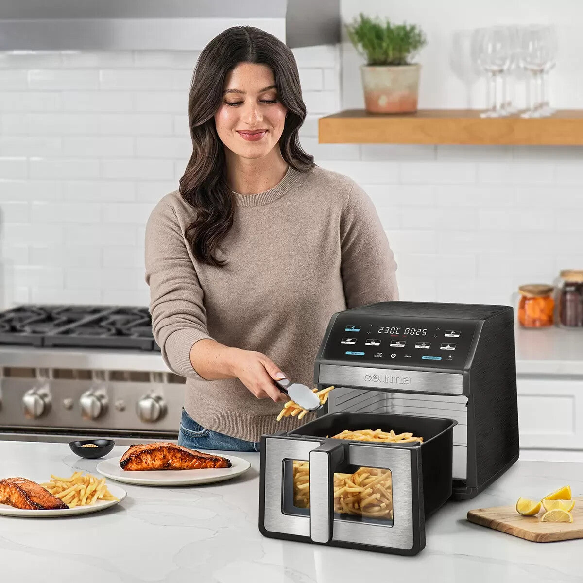 Gourmia Digital Air Fryer 7.6L Z Glass Windows Healthy Frying Cooker GAF8188