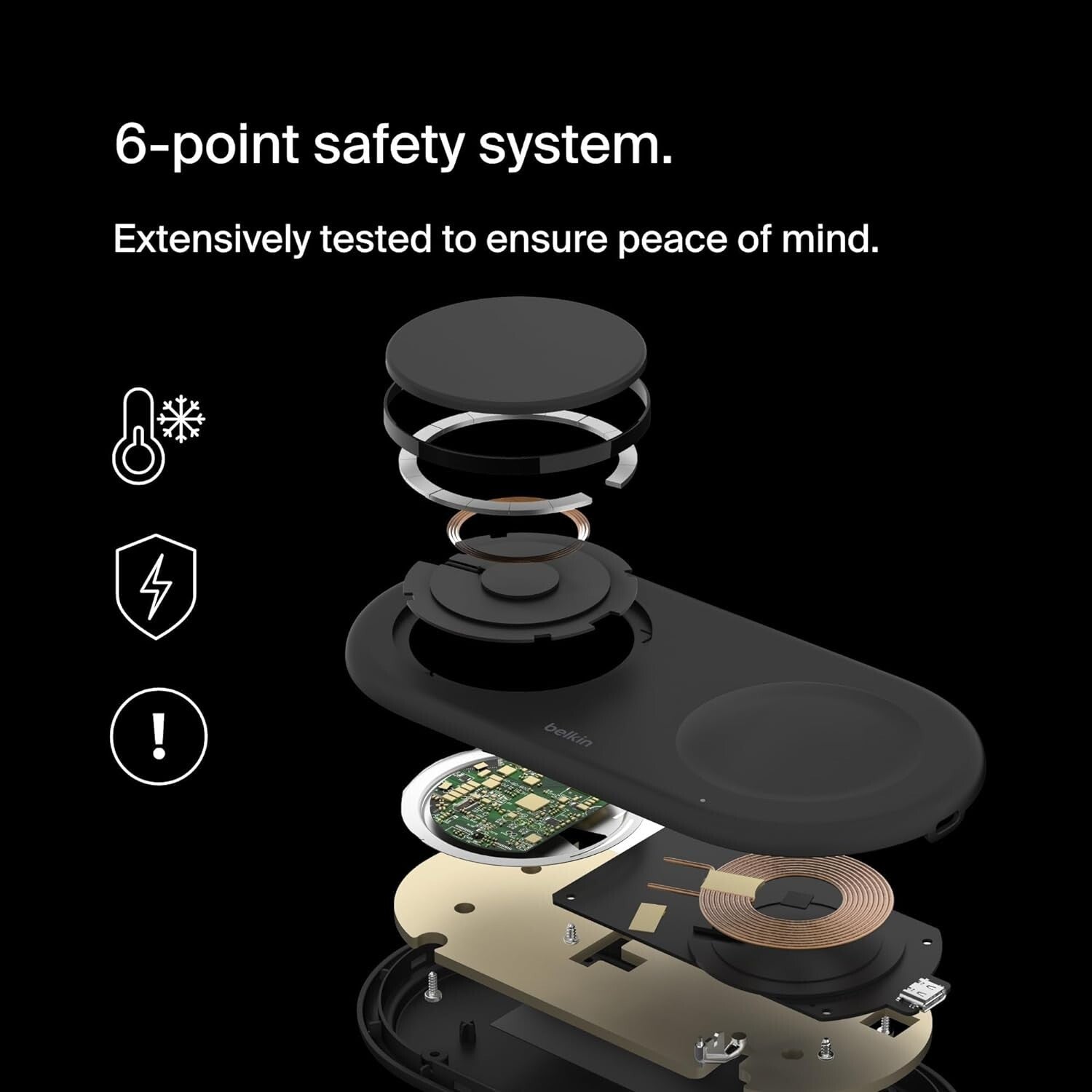 Belkin Fast Wireless Charger  15W 2 in 1 Boost Charge Pro with Magnetic Qi2 Pad5