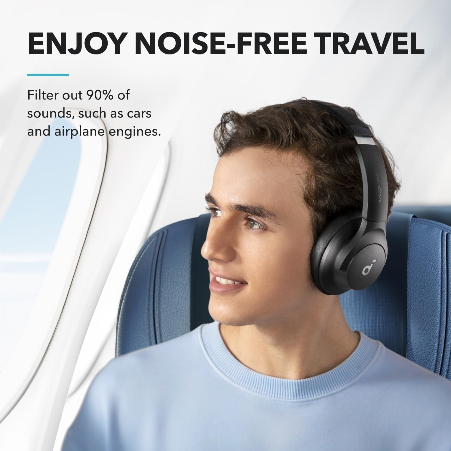 soundcore by Anker Q20i Hybrid Active Noise Cancelling Headphones Large Bass 40H6