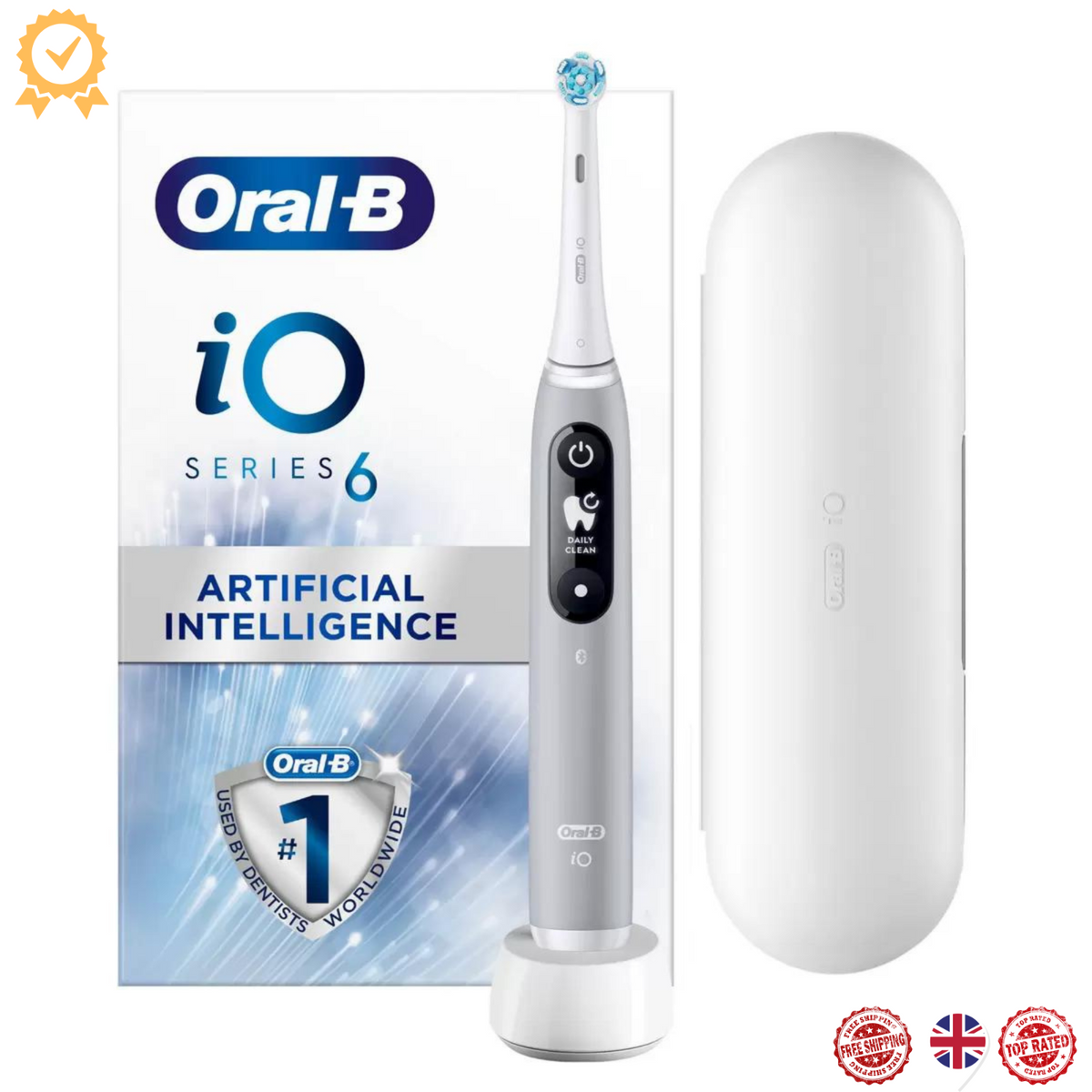 Oral-B iO6 Series Ultimate Clean Electric Toothbrush 5 Smart Modes Grey Colour0