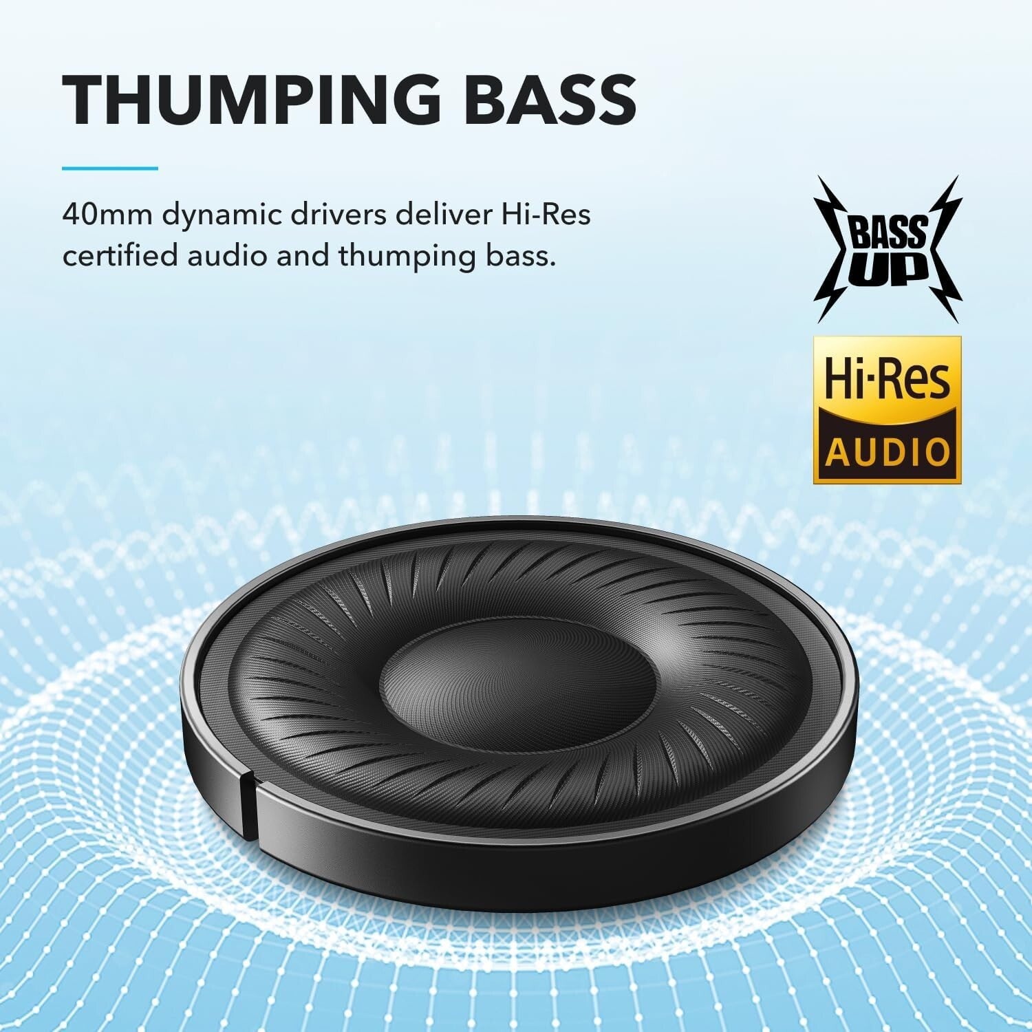 soundcore by Anker Q20i Hybrid Active Noise Cancelling Headphones Large Bass 40H4