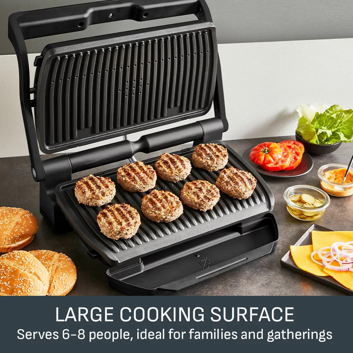 Tefal OptiGrill XL Matt Black GC7278G1 Smart Electric Health Grill Indoor BBQ3