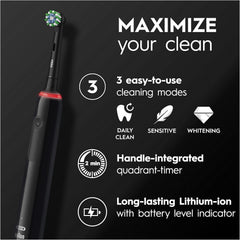Oral-B Pro 3 3500 Electric Toothbrush Cross Action and Travel Case Black Edition2