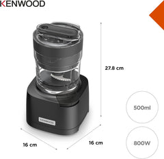 KENWOOD Duo Prep  2-in-1 Chopper & Grinder 800W Black CHP80.00BK2