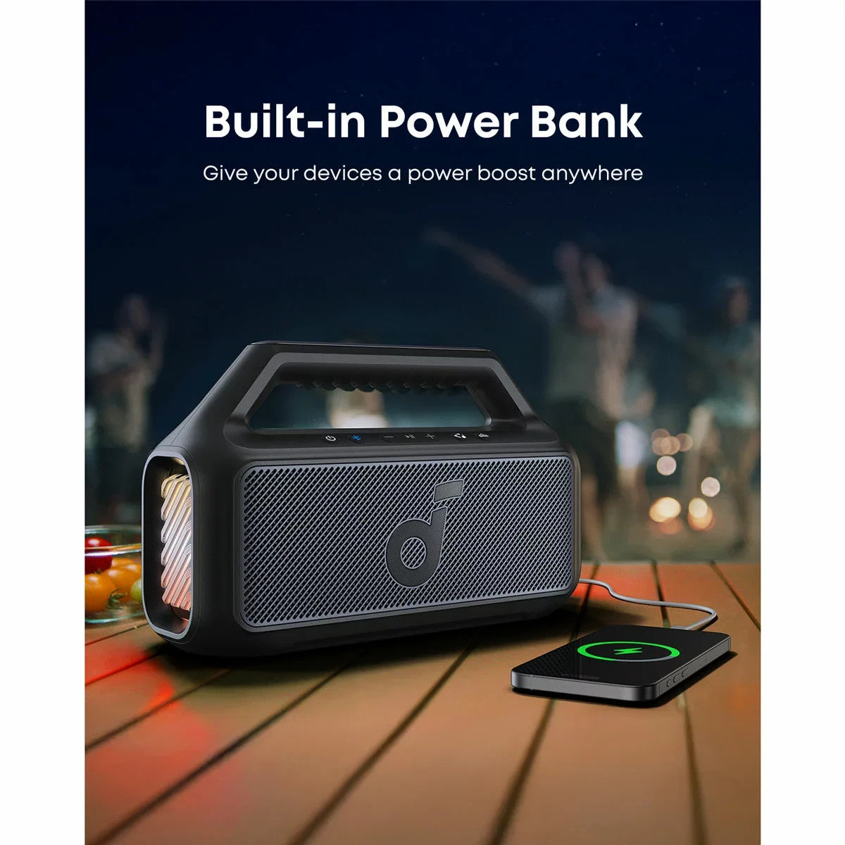 Soundcore Boom V2 Portable Speaker LED Lights IPX7 Waterproof Bluetooth6