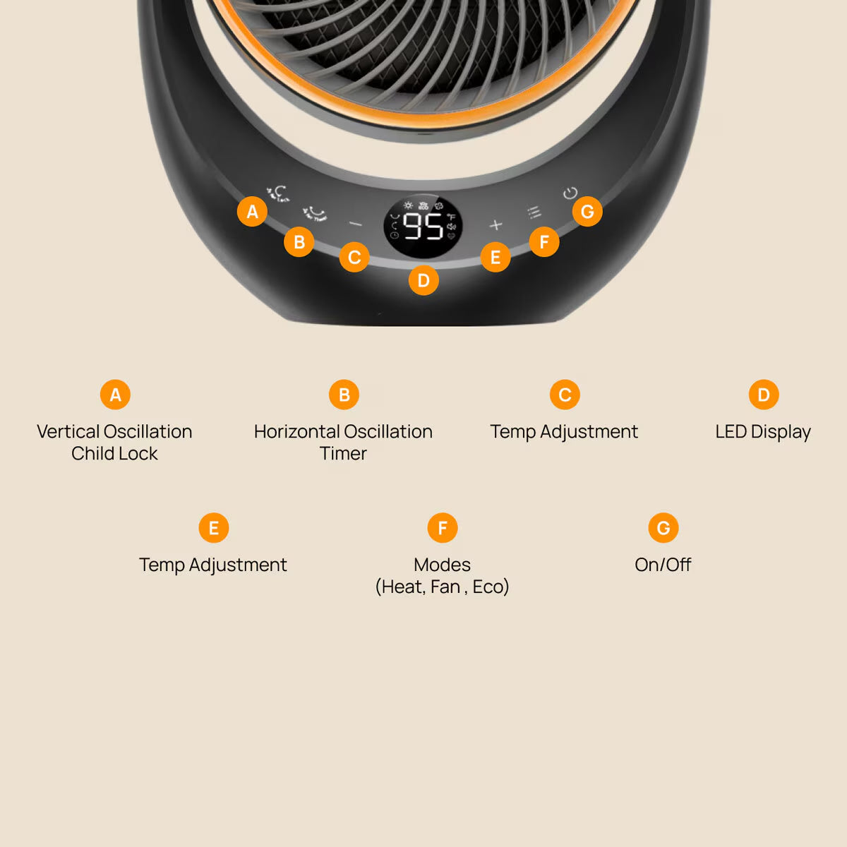 DREO 2000W Ceramic Whole Room Heater & Circulator - Efficient Heating for Every Space