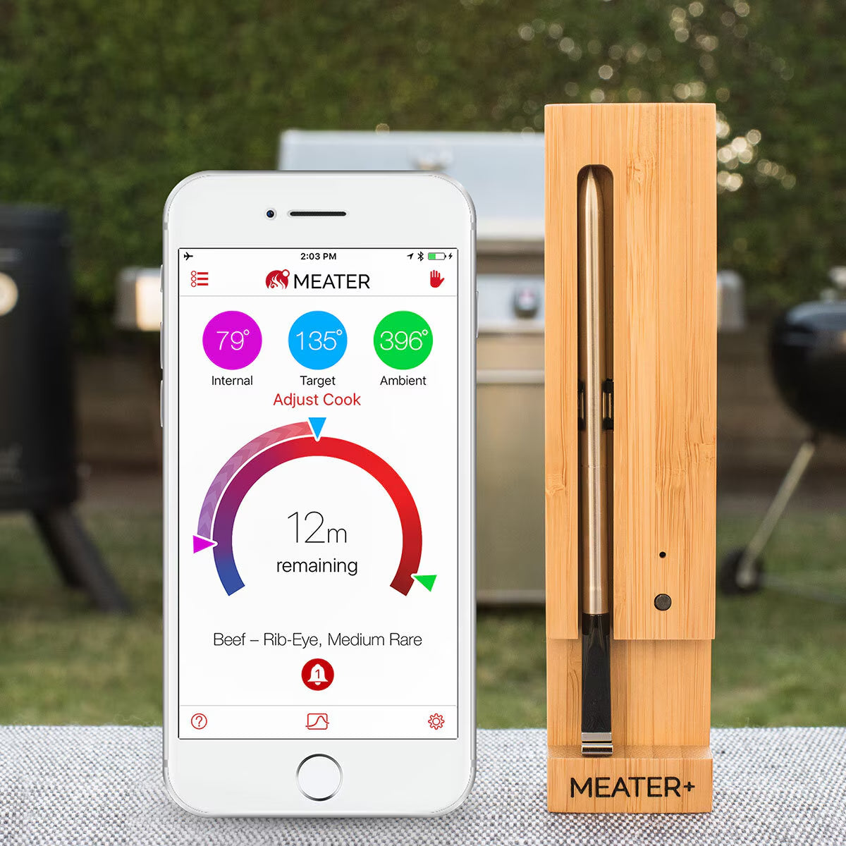 MEATER Plus Wireless Meat Thermometer - Elegant Honey Finish
