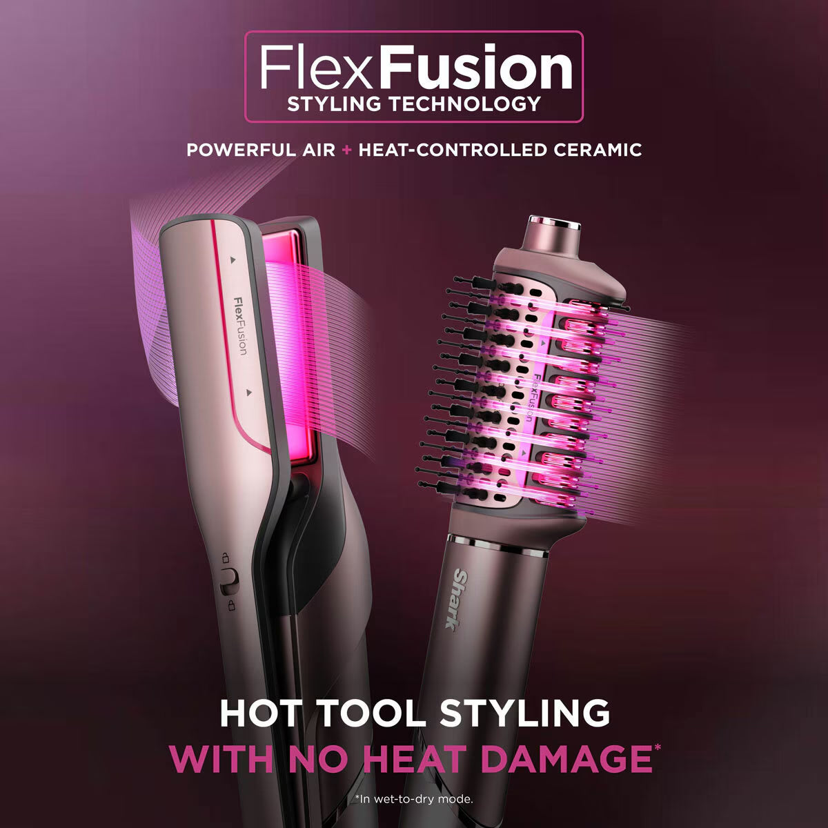 Shark Flexfusion Straight 4-In-1 Air Styler & Dryer & Ceramic Straightener, HD641SUK