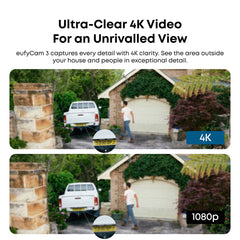 Eufycam S330 4K Solar Security Camera 3-Pack with Homebase 3 - Enjoy No Monthly Fees!