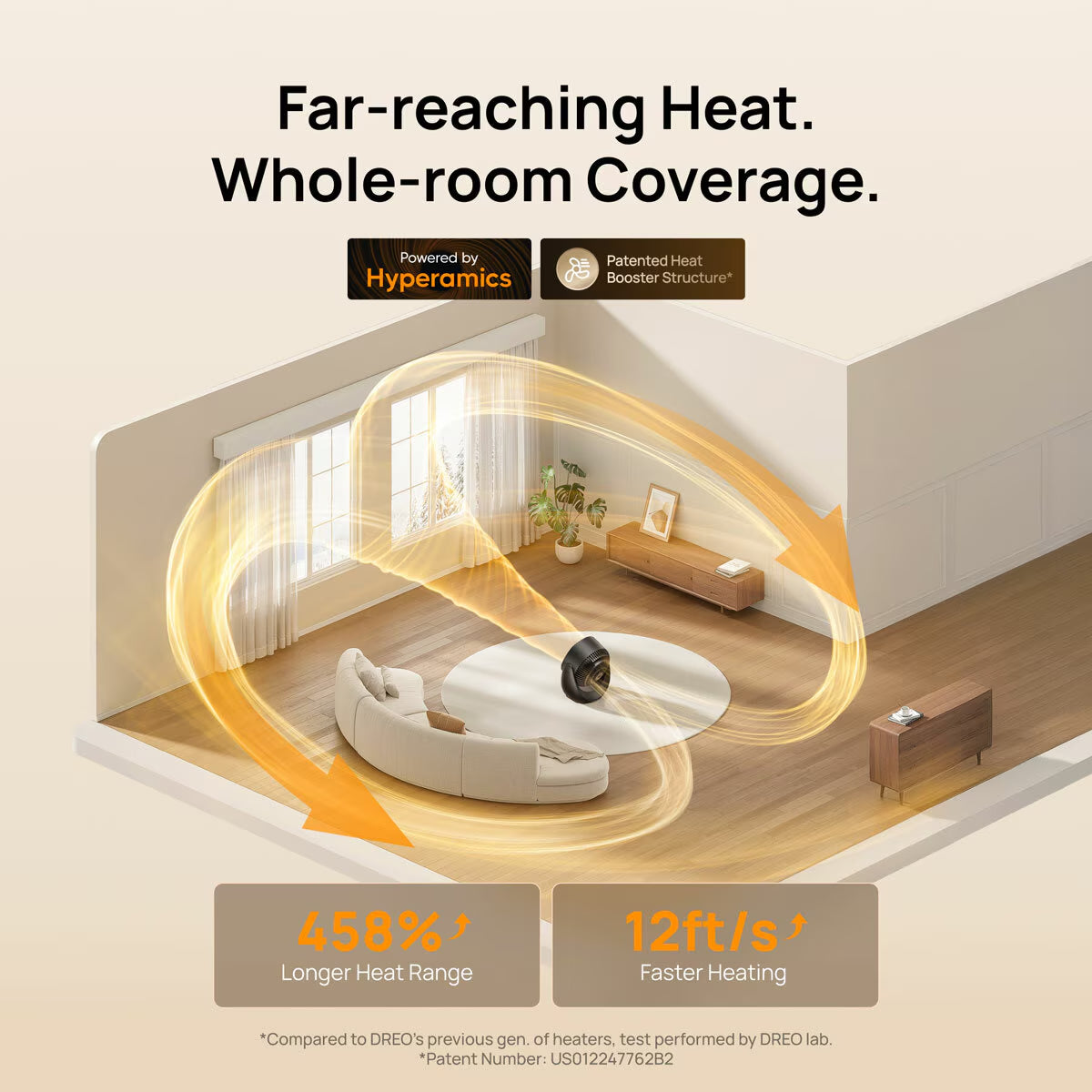 DREO 2000W Ceramic Whole Room Heater & Circulator - Efficient Heating for Every Space