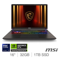 MSI Vector 16 HX AI A2XW, Intel Core Ultra 9, 32GB RAM, 1TB SSD, NVIDIA Geforce RTX 5080, 16 Inch Gaming Laptop, 9S7-15M352-006