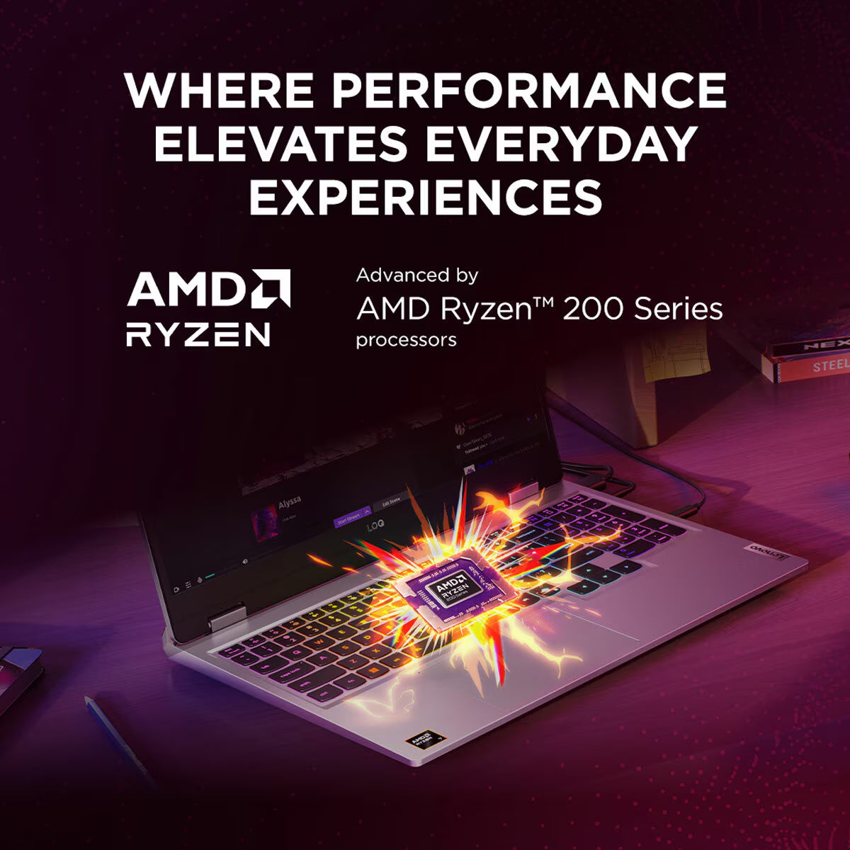 Lenovo LOQ, AMD Ryzen 5, 16GB RAM, 512GB SSD, NVIDIA Geforce RTX 5050, 15.6 Inch, Gaming Laptop, 83JG0008UK